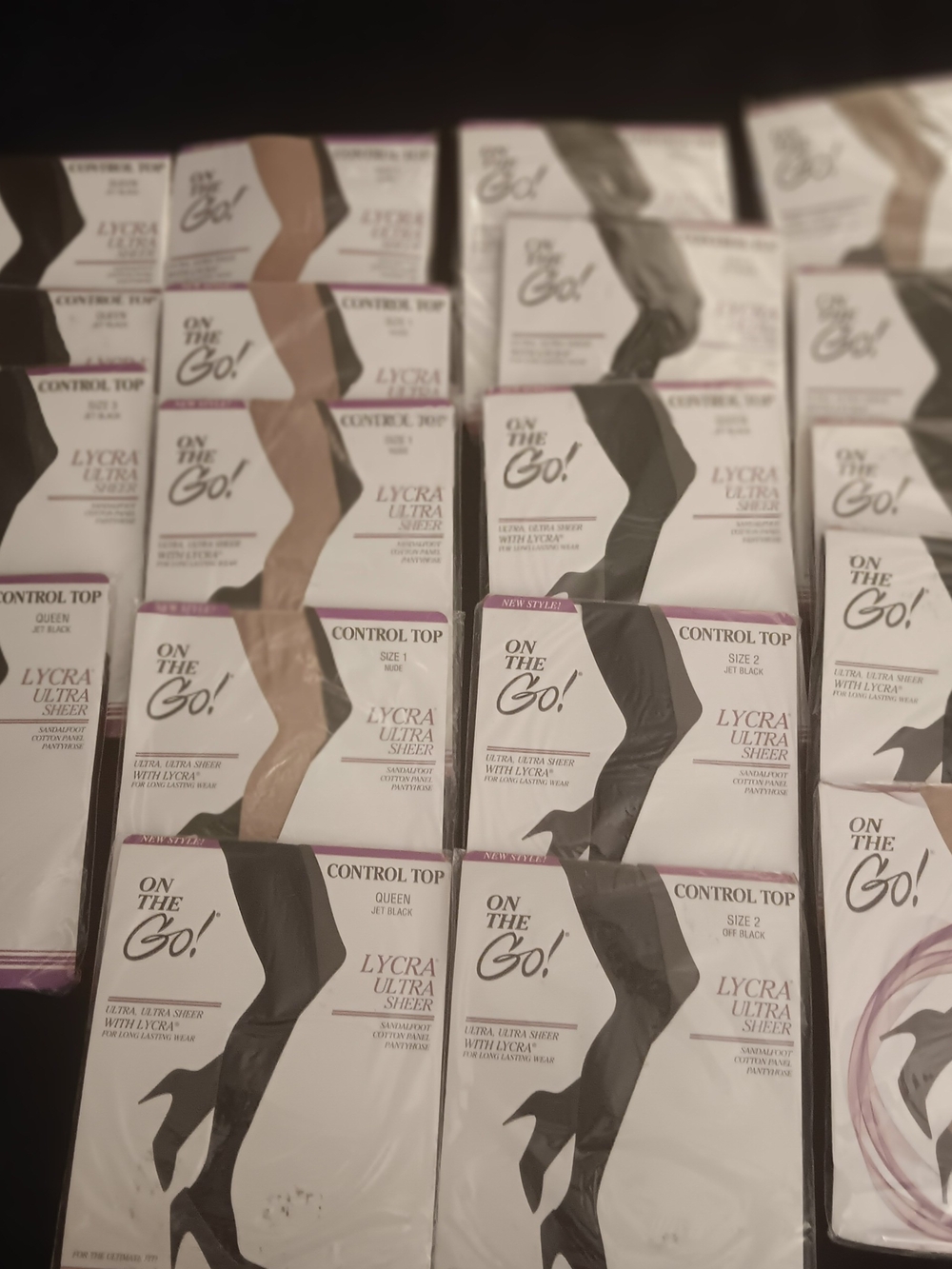 !Control Top Lycra Ultra Sheer Pantyhose - Black & Nude Bulk Deal 25 Plus Pair